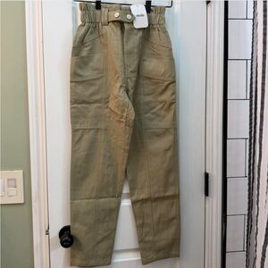 Elodie Olive Green Paperbag Pants